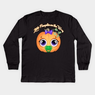 Little Pumpkin on the Way Kids Long Sleeve T-Shirt